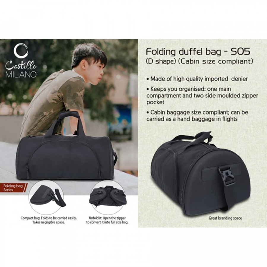 Buy Foldable Shopping Duffle Bag Nylon Material Zipper Bag 1 pc Online